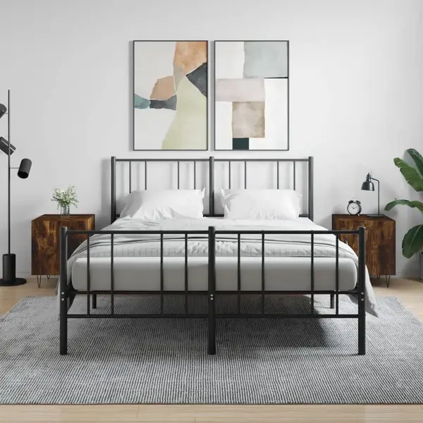 VidaXL Nachtkast - Nachtkastjes - Nachtkastjes 2 St 40x40x50 Cm Bewerkt Hout Gerookt Eikenkleurig - Modern Design - Houten Kast - Bruine Kast thumbnail