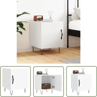 VidaXL Bijzettafel - Nachtkastje - Nachtkastje 40x40x50 Cm Bewerkt Hout Wit - Modern - Minimalistisch - Wit