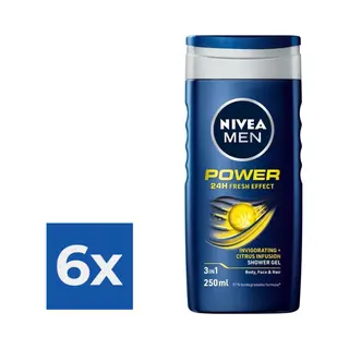 Nivea Men Douchegel - Power Refresh - Voordeelverpakking 6 X 250 Ml