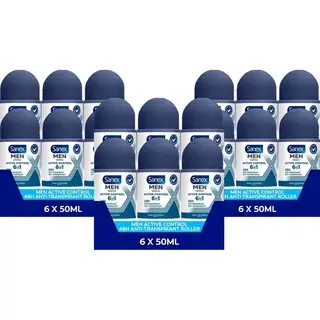 Sanex Men Active Control Anti Transpirant Deodorant Roller 50 Ml - Voordeelverpakking 18 Stuks