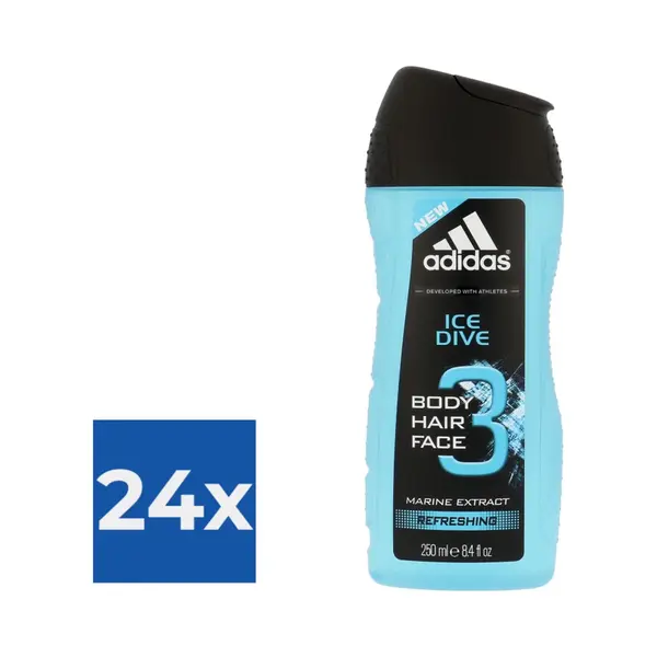 Adidas Douche & Shampoo Men - Ice Dive 250 Ml. - Voordeelverpakking 24 Stuks thumbnail