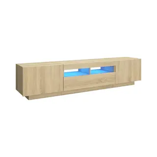 VidaXL Tv-meubel Met Led 180x35x40 Cm Eiken Tv-meubel - Houten Tv-meubel - Led Tv-meubel - Sonoma Eiken Meubilair - Salontafel