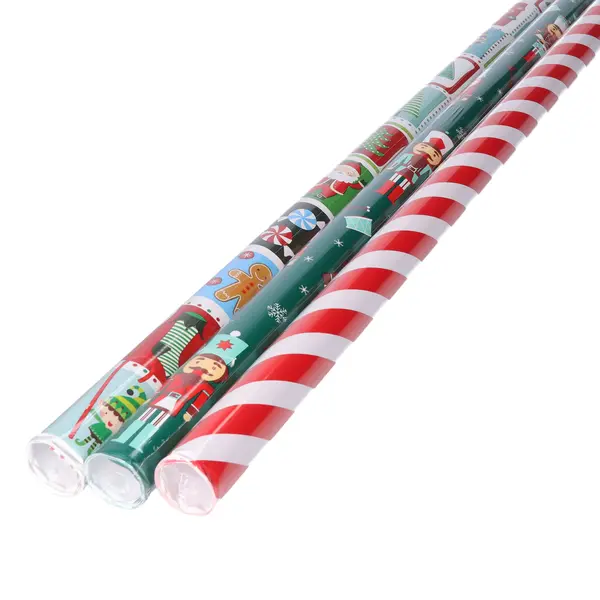 Kerst Inpakpapier/cadeaupapier - Set Van 3x Rollen - 150 X 70 Cm - Kerstprint thumbnail