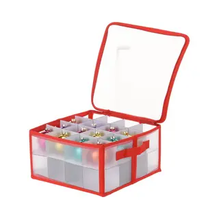 Kerstballen Opbergbox - 33, 5 X 33, 5 X 17, 5 Cm - Opbergdoos Voor 32 Kerstballen - Kerstballen Opruimen - Opbergen
