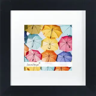 Fotolijst - SecaDesign - Fika - 30x30 / 20x20 Cm Fotomaat Met Passe-partout - Zwart - Fotokader