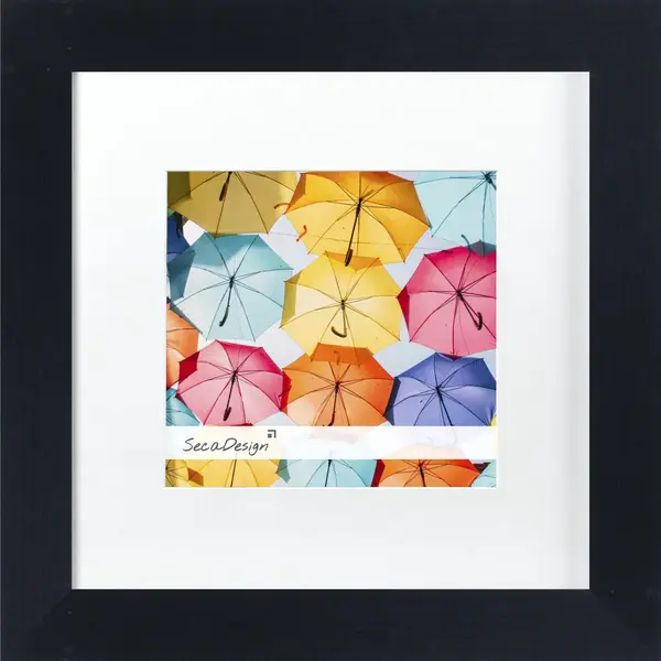 Fotolijst - SecaDesign - Fika - 30x30 / 20x20 Cm Fotomaat Met Passe-partout - Zwart - Fotokader thumbnail
