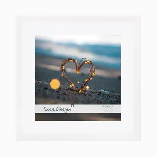 Fotolijst - SecaDesign - Fika - 40x40 / 30x30 Cm Fotomaat Met Passe-partout - Wit - Fotokader