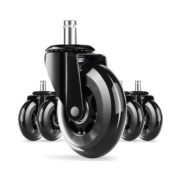 Elekiatech Bureaustoel Wieltjes-voor Bureaustoel-Set Van 5-Geschikt Voor Alle Vloeren En Tapijten-Diameter 11mm-Zwart thumbnail