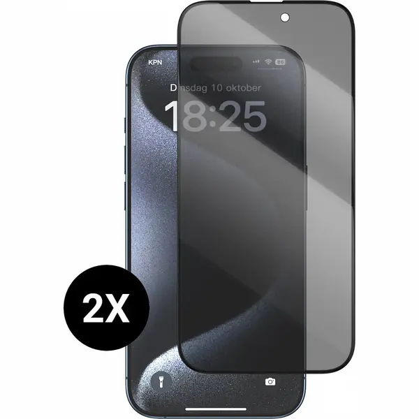 Mobstore Screenprotector Geschikt Voor IPhone 15 Pro Screenprotector Privacy Prive Glas Gehard Tempered Glass Full Cover - Screenprotector Geschikt Voor IPhone thumbnail