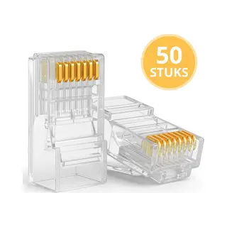 Twenty4seven® RJ45 Connector - 50 Stuks - Ethernet Kabel Plug Voor Cat6 / Cat5e / Cat5 - P1 Splitter - Krimpconnector Stekker
