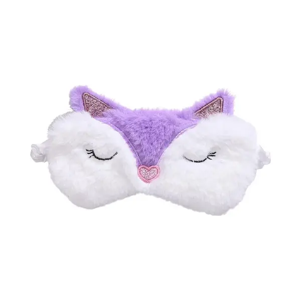 Mylinsé Meisjes Slaapmasker Vosje – Paars – Kinder Reismasker Vanaf 5 Jaar – Zacht Oogmasker Van Polyester thumbnail