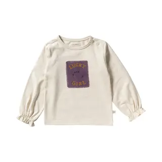 Your Wishes Winter T-shirt Meisjes - Beige - Lucky Girl - Longsleeve