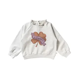 Your Wishes Melange Ruffle Sweater Truien & Vesten Meisjes - Sweater - Hoodie - Vest- Ecru - Maat 92