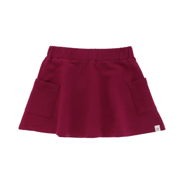 Your Wishes French Knit Wide Skirt Meisjes - Korte Rok - Bordeaux - Maat 98 thumbnail