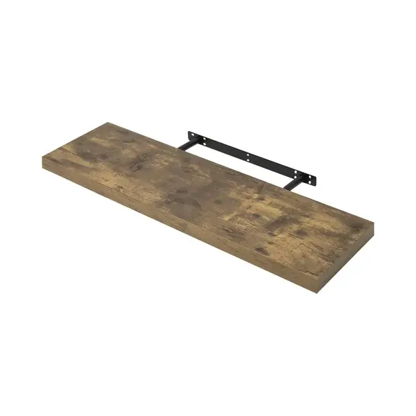 BukkitBow - Zwevende Wandplank - 10 Kg Laadvermogen - Diverse Maten Van 25-120cm - Muur Montage - Rustiek Bruin Hout - 80cm thumbnail