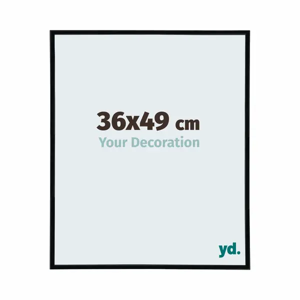 Yd. Your Decoration - Bilderrahmen 36x49 Cm - Schwarz Hochglanz - Bilderrahmen Aus Kunststoff Mit Acrylglas - Antireflex - Rahmen 36x49 Cm - Annecy thumbnail