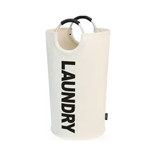 Botc Wasmand - Waszak - Laundry Basket - Wassorteerder - 38x63 Cm - Waszak Vouwbaar - Draagbaar Wasbox - Gebroken Wit