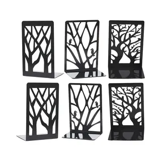 Botc Boekensteun - Set Van 6 - Metalen Boekenstandaard - Boekenhouder - Boeksteun - Book Holder - Zwart