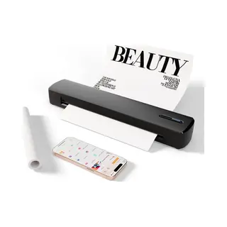 Sounix Portable Bluetooth Printer - A4 Formaat - Draadloos - Thermische Inktvrije Printer - Zwart