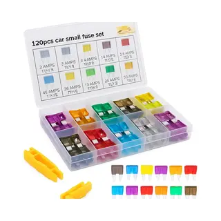 Botc Mini-Zekeringset - 120 Stuks Autozekeringassortiment - Mini-Steekzekeringen - Voor Auto's, Campers, Vrachtwagens, Boten