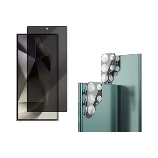 Vowlux 2-in-1 Beschermset Voor Samsung Galaxy S24 Ultra – Privacy Screenprotector + Camera Lens Glas – 9H Gehard Glas – Anti-Gluren –
