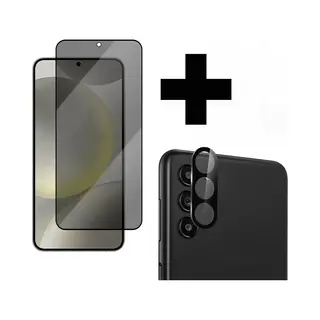 Vowlux 2-in-1 Beschermset Voor Samsung Galaxy S24 – Privacy Screenprotector + Camera Lens Glas – 9H Gehard Glas – Anti-Gluren –