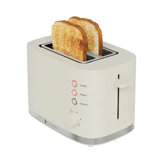 KitchenBrothers Broodrooster - Pfas En Bpa Vrij - Retro - Toaster - 6 Instelbare Warmteniveaus - 2 Extra Brede Sleuven - 870W - Beige