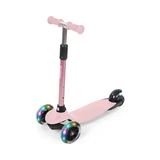 LifeGoods - HappyStep - Kinder-Roller - Schritt 2-5 Jahre - 3 Leuchtende Led-Räder - Höhenverstellbar - Jungen/Mädchen - Pastellrosa