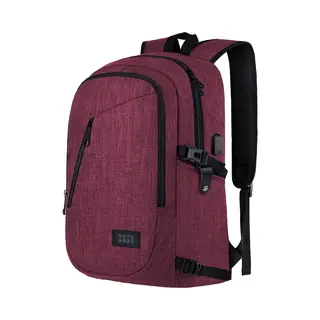 Trvlmore 25L Rugzak - Rugtas Met 15, 6 Inch Laptopvak - Schooltas - Spatwaterdicht - Heren En Dames - Jongens En Meisjes - Burgundy