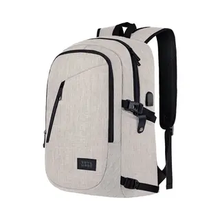 Trvlmore 25L Rugzak - Rugtas Met 15, 6 Inch Laptopvak - Schooltas - Spatwaterdicht - Heren En Dames - Jongens En Meisjes - Beige
