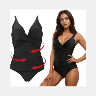 Renalux - Corrigerend Badpak Dames Met Verstelbare Bandjes - Shaping Badpak - Corrigerend Badpakken Voor Dames - Zwart - M