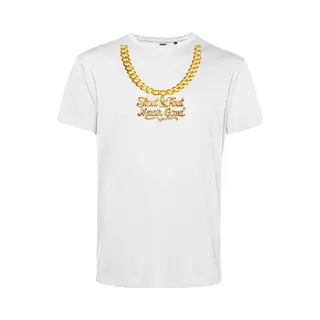 Vundy T-shirt Gouden Ketting Hangertje | Toppers In Concert 2025 | Stout & Fout Maar Goud | Foute Party Shirt | Wit | Maat Xs