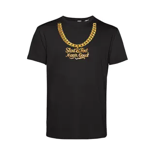 Vundy T-shirt Gouden Ketting Hangertje | Toppers In Concert 2025 | Stout & Fout Maar Goud | Foute Party Shirt | Zwart | Maat 4XL