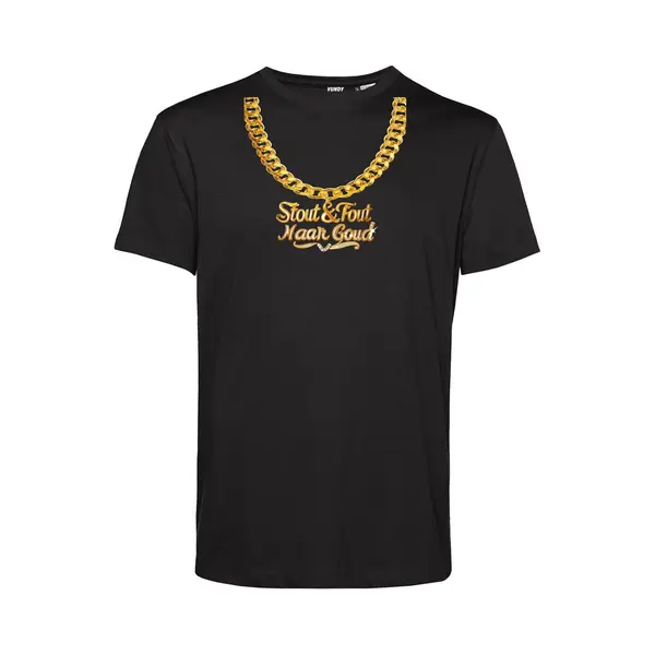 Vundy T-shirt Gouden Ketting Hangertje | Toppers In Concert 2025 | Stout & Fout Maar Goud | Foute Party Shirt | Zwart | Maat 4XL thumbnail