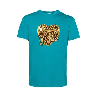 Vundy T-shirt Gouden Hart | Toppers In Concert 2025 | Stout & Fout Maar Goud | Foute Party Shirt | Turquoise | Maat Xl