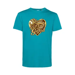Vundy T-shirt Gouden Hart | Toppers In Concert 2025 | Stout & Fout Maar Goud | Foute Party Shirt | Turquoise | Maat Xxxl