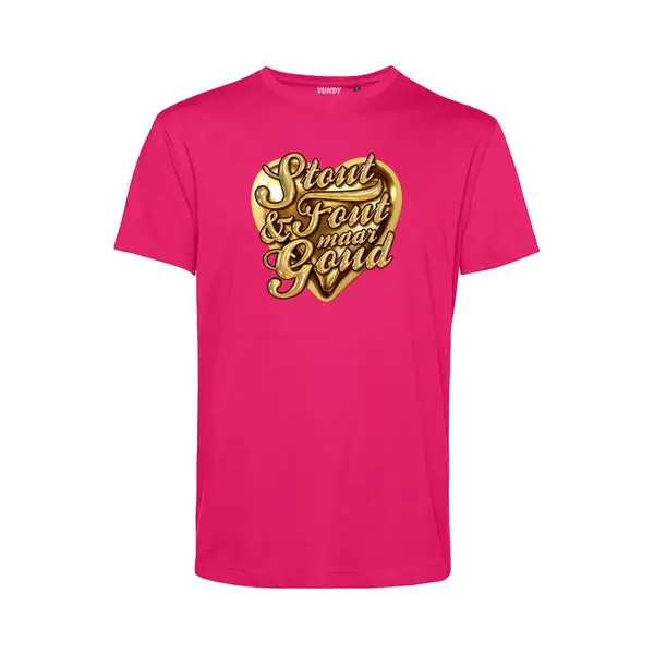 Vundy T-shirt Gouden Hart | Toppers In Concert 2025 | Stout & Fout Maar Goud | Foute Party Shirt | Fuchsia | Maat S thumbnail