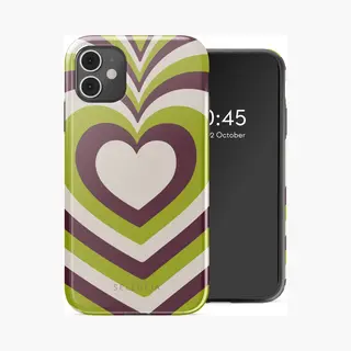 Selencia Vivid Tough Backcover voor de iPhone 11 - Double Hearts Plum Fern
