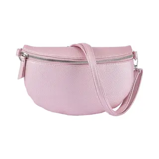 Nouka Metallic Licht Roze Dames Tas - Schoudertas – Crossbody – Buideltas - Met Verstelbare & Afneembare Tassenriem / Schouderriem