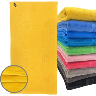 ISleep Strandlaken Schelp - 100% Katoen - Extra Groot - 100x200 Cm - Geel