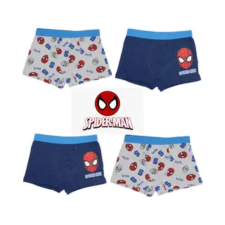Marvel Spiderman Boxershort - Set Van 4 Stuks - Blauw + Grijs - Maat 122/128