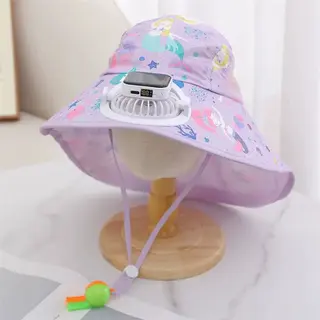 Wk Wang Knobbout Wk Kinderen Zonnehoed Met Fan-solar Charger +type C Opladen-Zonne Pet- Meisjes Jongens Zomerhoed Uv-bescherming- Zonne Pet -Zonnehoed Met Ventilator-