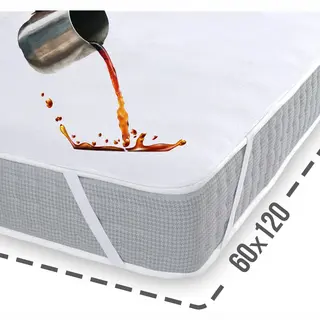 Blanche & Nuit Waterdichte Matrasbeschermer 60x120 - Wasbare Matrasbeschermer - Ademend - Katoenen Oppervlak - Antibacteriële Waterdichte Matrashoes Met 4 Hoek
