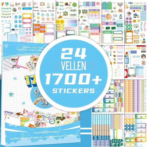 Winkrs Planner Stickers Voor Studenten En Scholieren - 1700+ Bullet Journal Stickers - Week & Maand Planning Stickers - Ook Perfect Voor Schoolagenda thumbnail