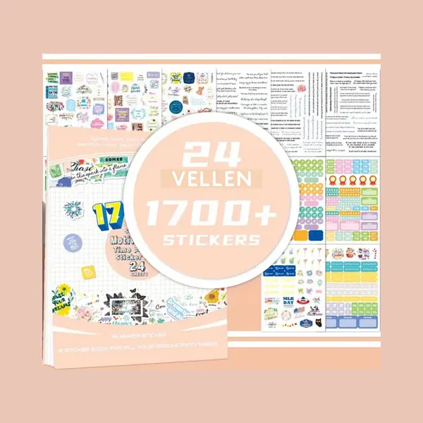 Winkrs Planner & Bullet Journal Stickers Met Motivatie & Inspiratie Quotes - 1700+ Stickerboekje Voor Agenda, Dagboek & Kalender thumbnail
