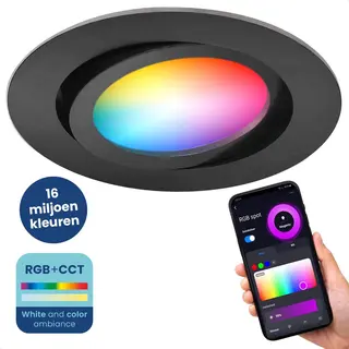 Gologi Smart Einbaustrahler - Smart Led Downlight Dimmbar - Neigbar - Rgb+Cct Licht - Gu10 Led Lampe - Schwarz