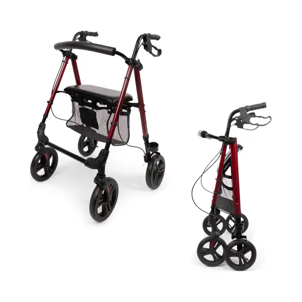 Parvum Nova Rollator – Leichter Und Stabiler Rollator Für Senioren, Faltbar Und Höhenverstellbar, Mit Sitz, Rückenlehne, Tasche, Stockhalter, thumbnail