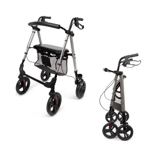 Parvum Nova Rollator – Leichter Und Stabiler Rollator Für Senioren, Faltbar Und Höhenverstellbar, Mit Sitz, Rückenlehne, Tasche, Stockhalter, thumbnail