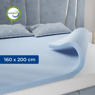 CozySense® Basic Topper Matras 160x200 - Topmatras - Topdekmatras - Gel Traagschuim Opencell Structuur - CertiPUR® - Medium Hardheid - 6 Cm