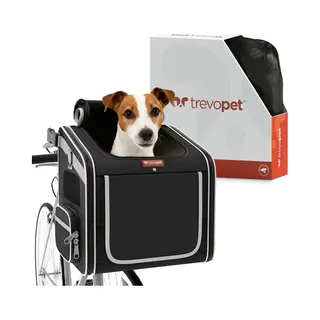 Trevopet® Hundefahrradkorb - 4-in-1 Fahrradkorb Hund, Tragetasche, Rucksack & Autositz - Geeignet Für Elektrofahrräder - Für Hunde Bis Zu 8 Kg -